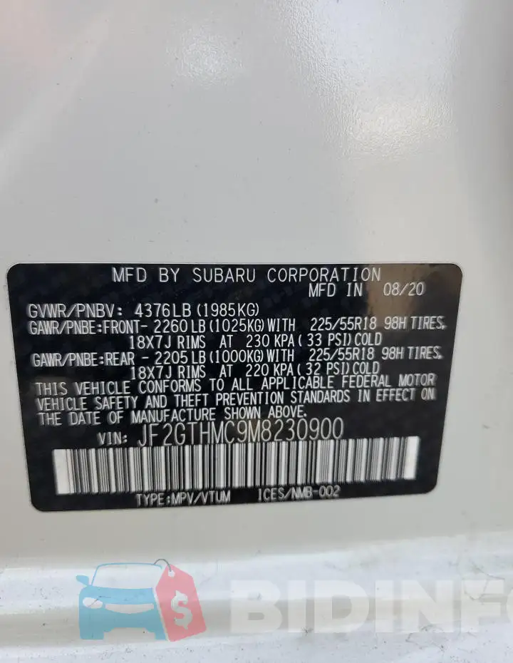 JF2GTHMC9M8230900 Photo# 13