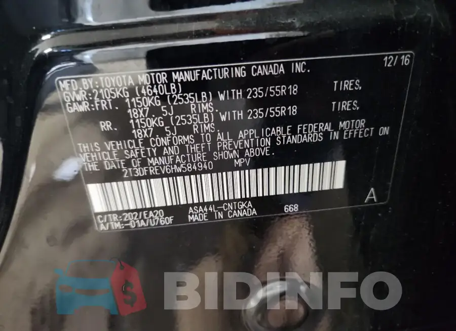 2T3DFREV6HW584940 Photo# 13