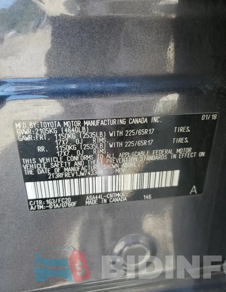 2T3RFREV1JW743388 Photo# 14