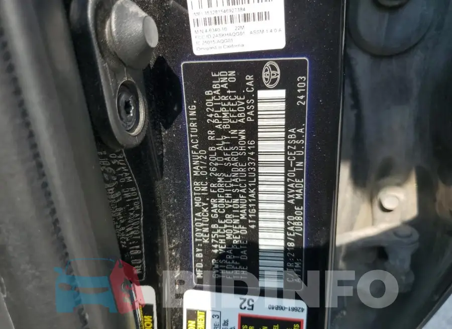 4T1G11AK1LU337416 Photo# 12