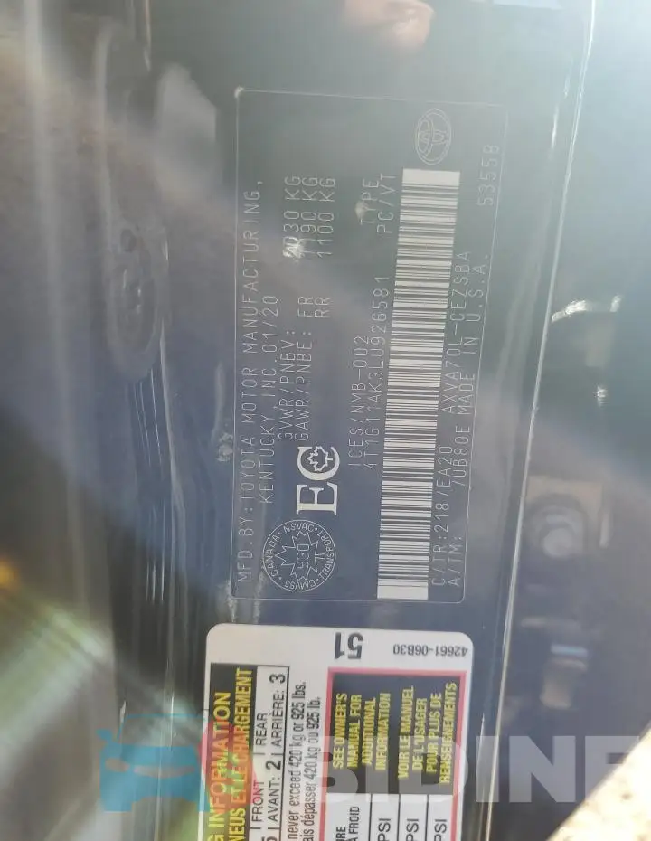4T1G11AK3LU926581 Photo# 12