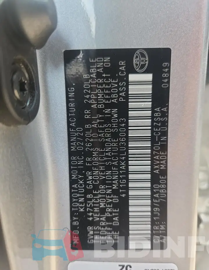 4T1G11AK4LU360043 Photo# 12
