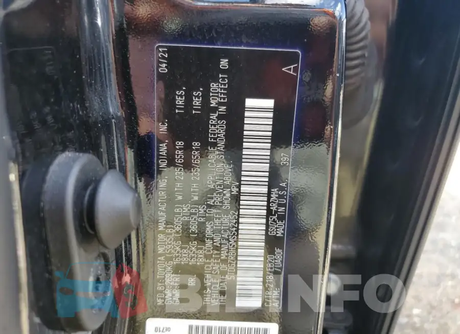 5TDGZRBH5MS542452 Photo# 13
