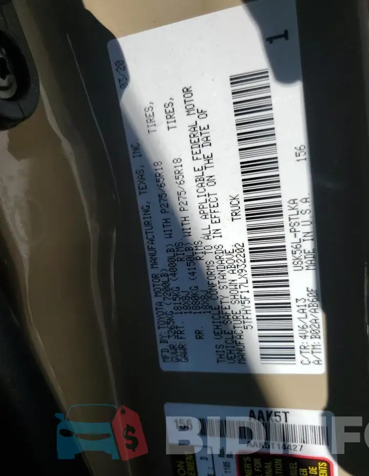 5TFHY5F17LX932202 Photo# 13