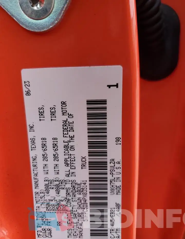 5TFPC5DB4PX035141 Photo# 12