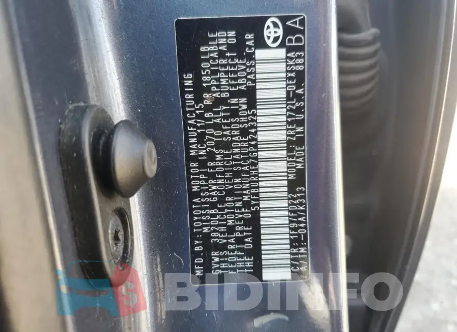 5YFBURHE7GP424325 Photo# 12