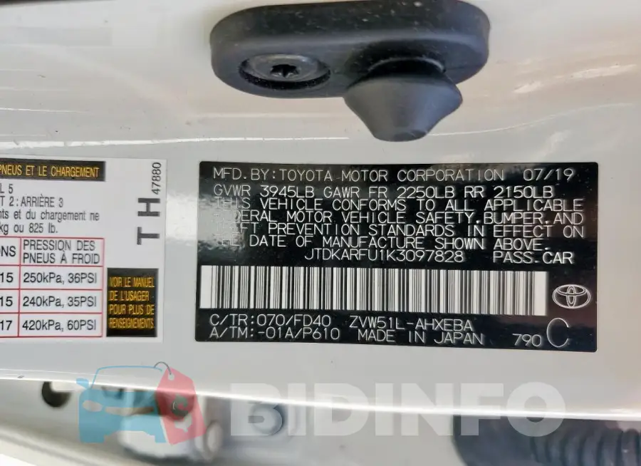JTDKARFU1K3097828 Photo# 12