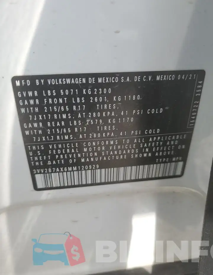 3VV2B7AX6MM120929 Photo# 13