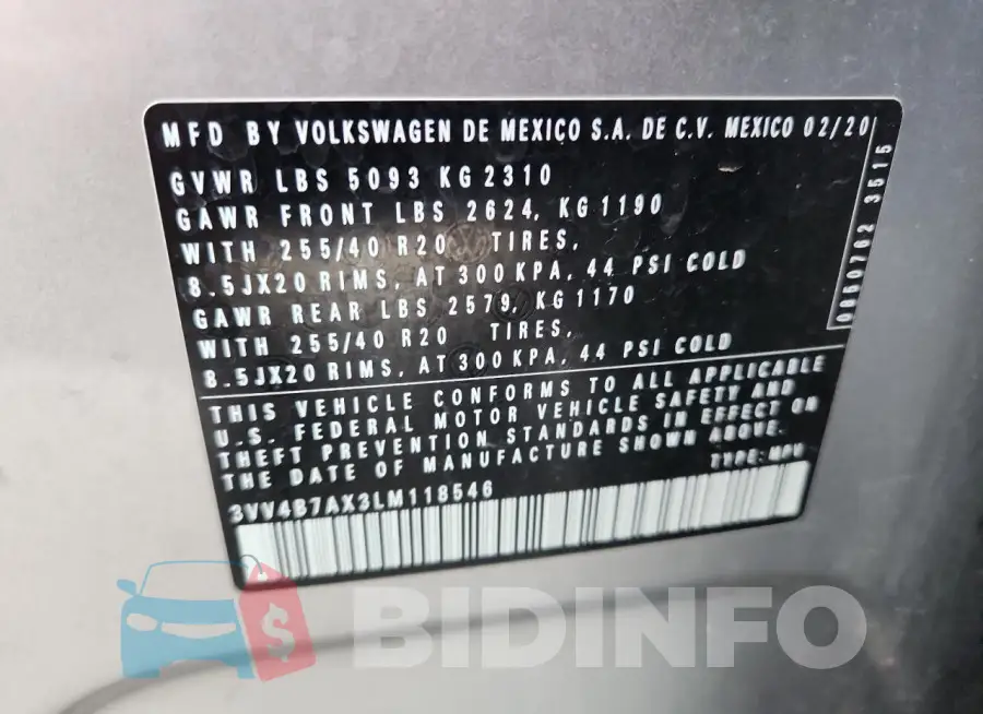 3VV4B7AX3LM118546 Photo# 13