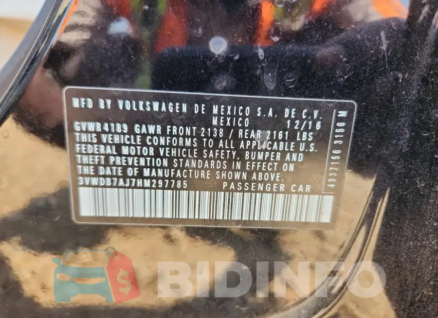 3VWDB7AJ7HM297785 Photo# 12