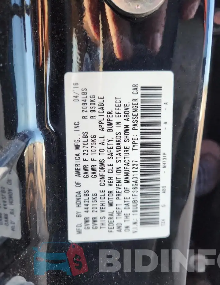 19UUB1F36GA011237 Photo# 12