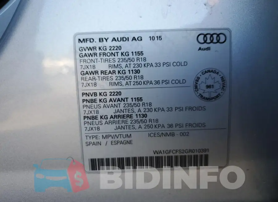 WA1GFCFS2GR010391 Photo# 13