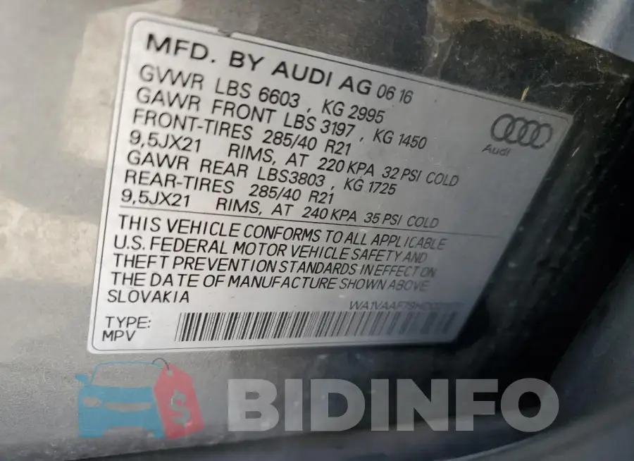 WA1VAAF79HD021571 Photo# 13