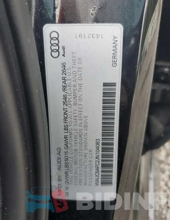 WAUC8AFC2JN104083 Photo# 12