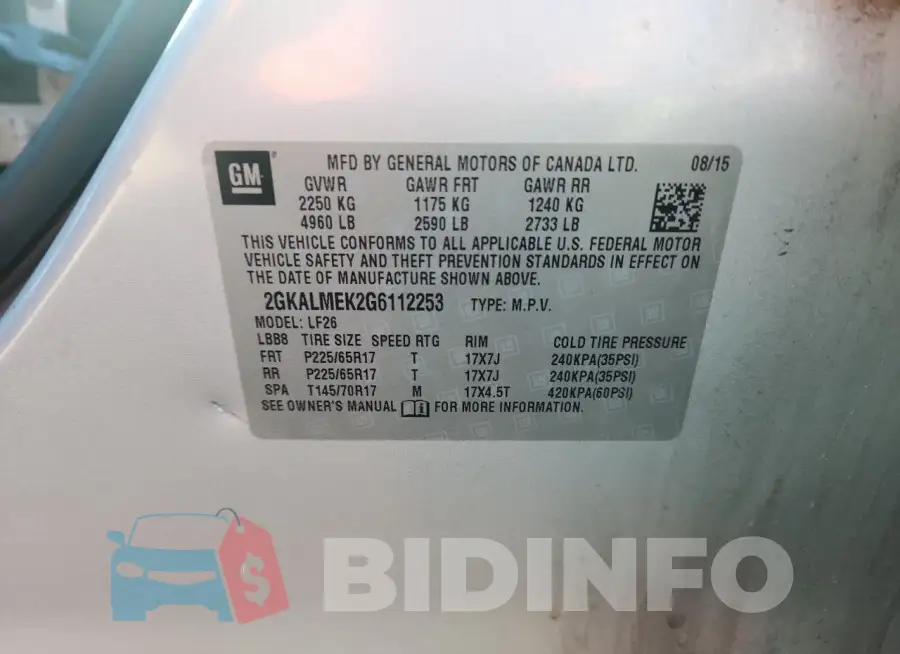 2GKALMEK2G6112253 Photo# 13