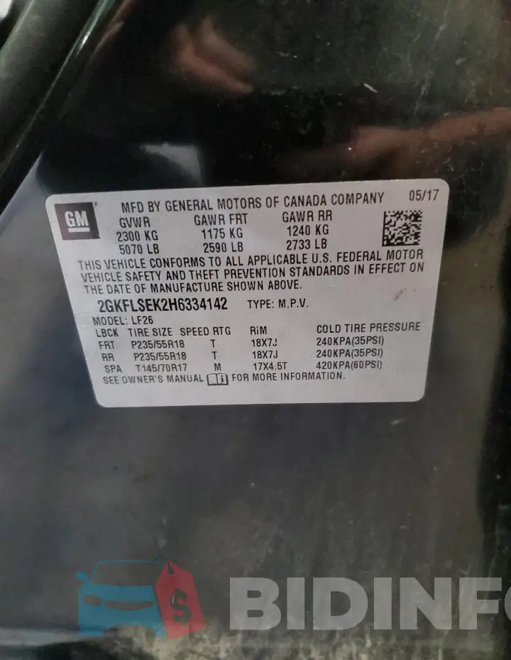 2GKFLSEK2H6334142 Photo# 13