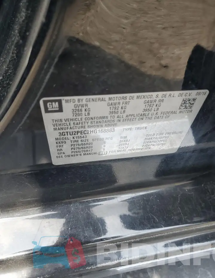 3GTU2PEC2HG168883 Photo# 12