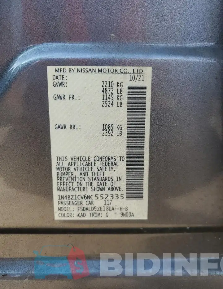 1N4BZ1CV6NC552335 Photo# 13
