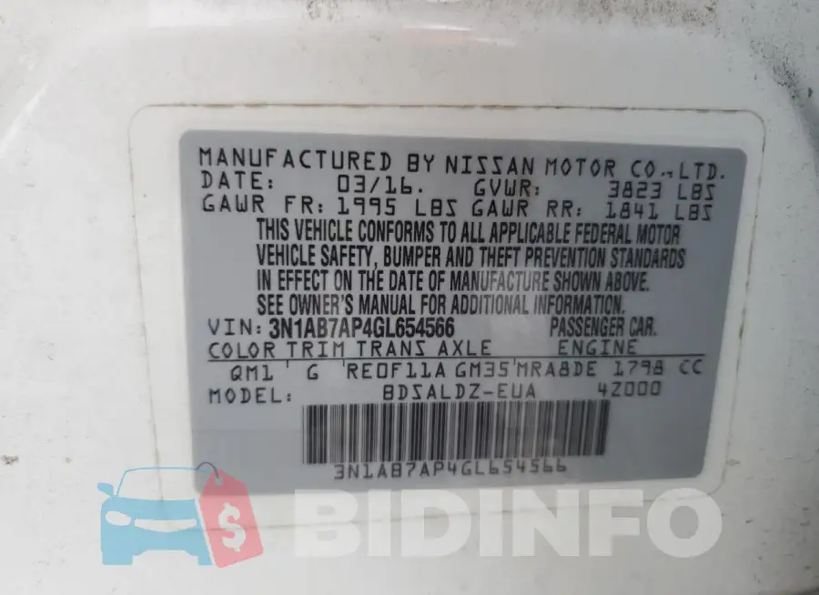3N1AB7AP4GL654566 Photo# 12
