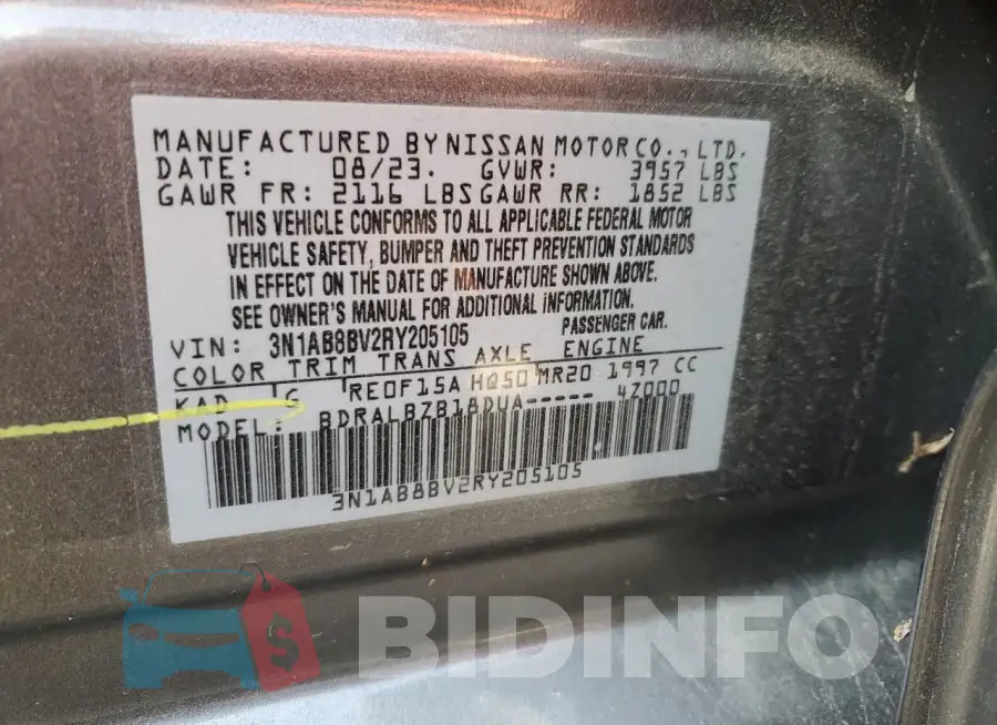 3N1AB8BV2RY205105 Photo# 12