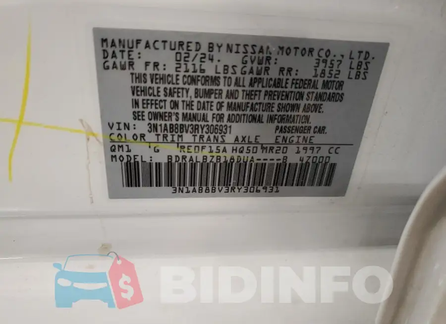 3N1AB8BV3RY306931 Photo# 13