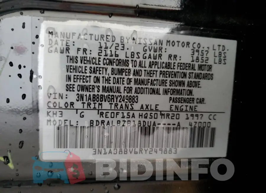 3N1AB8BV6RY249883 Photo# 12