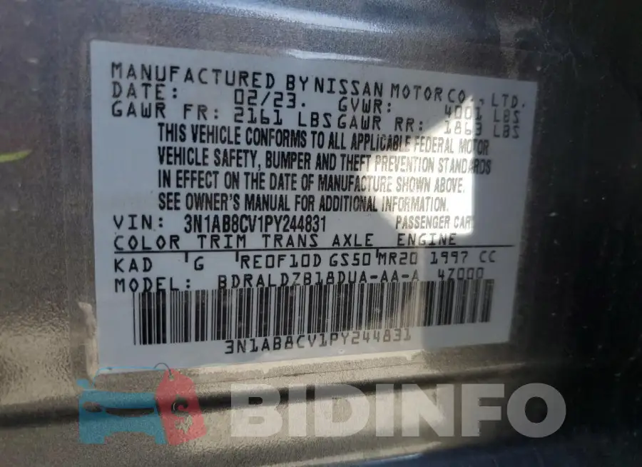 3N1AB8CV1PY244831 Photo# 12