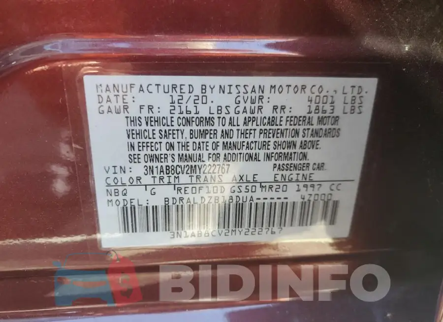 3N1AB8CV2MY222767 Photo# 13