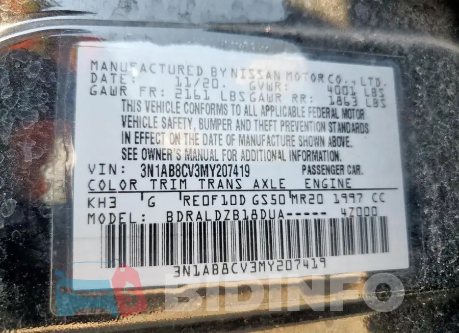 3N1AB8CV3MY207419 Photo# 13