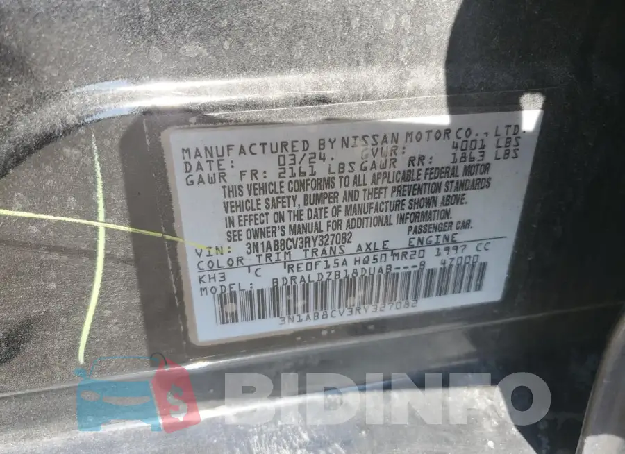 3N1AB8CV3RY327082 Photo# 12