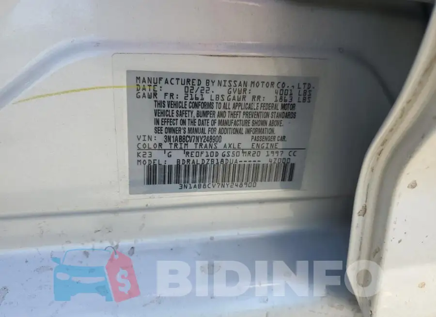 3N1AB8CV7NY248900 Photo# 12