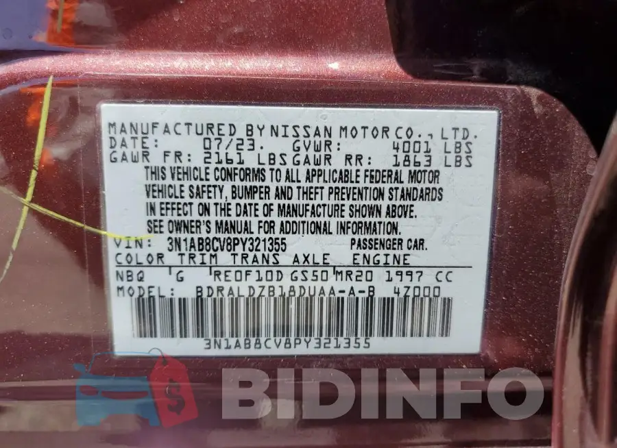 3N1AB8CV8PY321355 Photo# 12