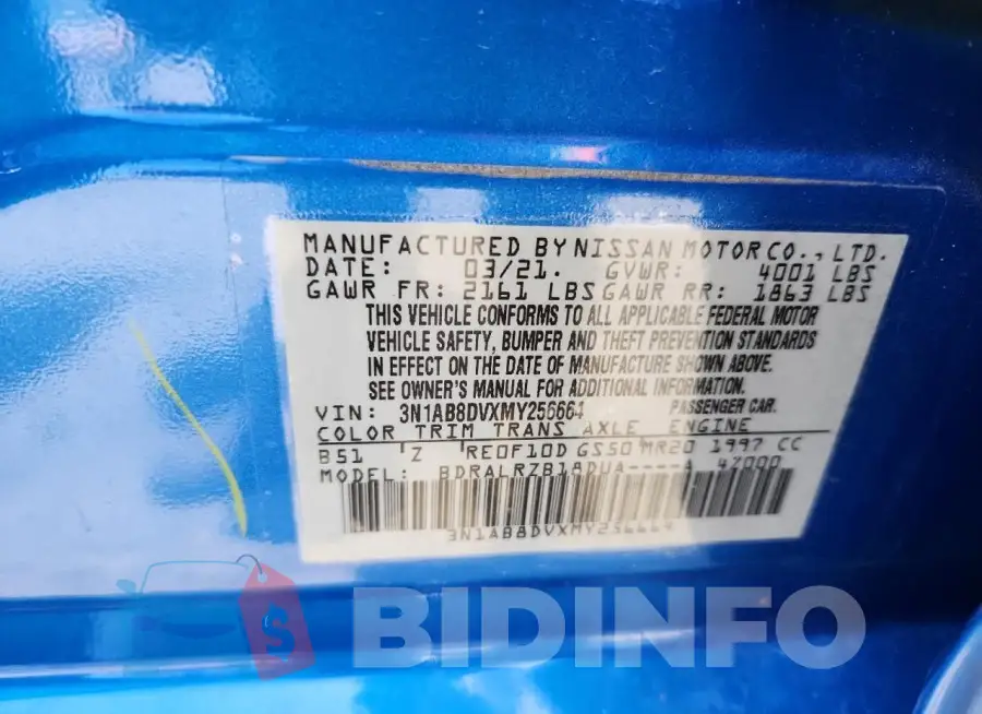 3N1AB8DVXMY256664 Photo# 13