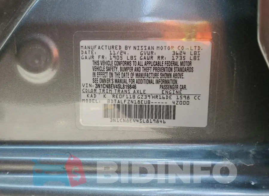 3N1CN8EV4SL819846 Photo# 12