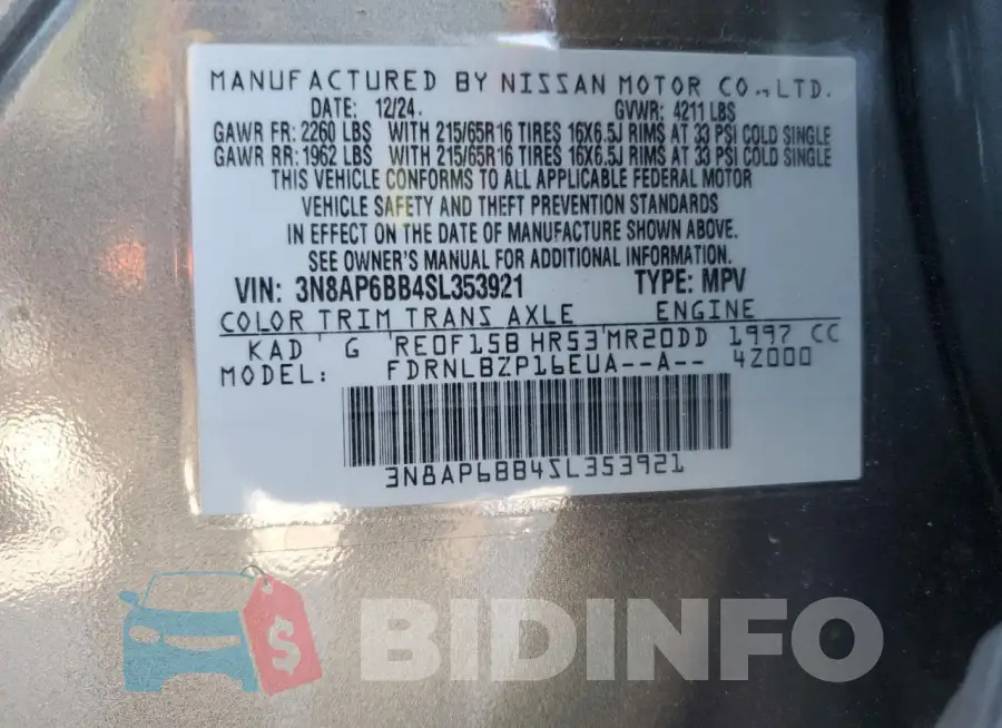 3N8AP6BB4SL353921 Photo# 12