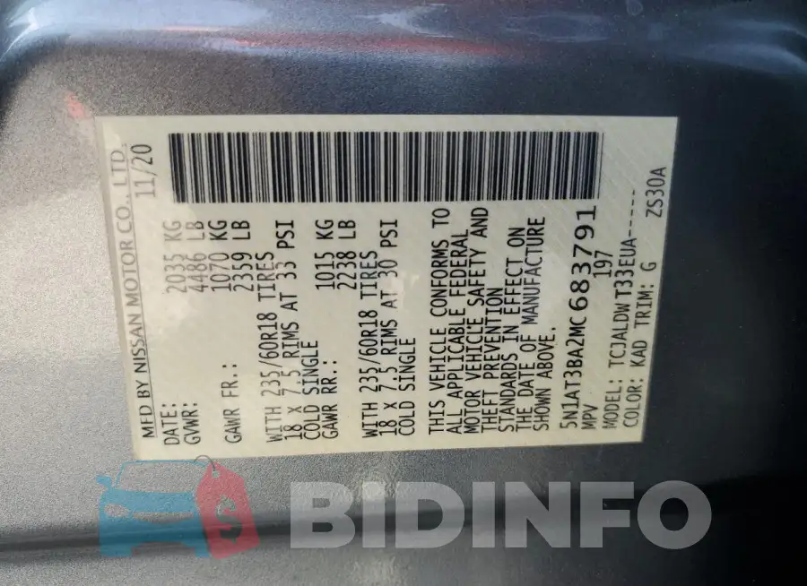 5N1AT3BA2MC683791 Photo# 13