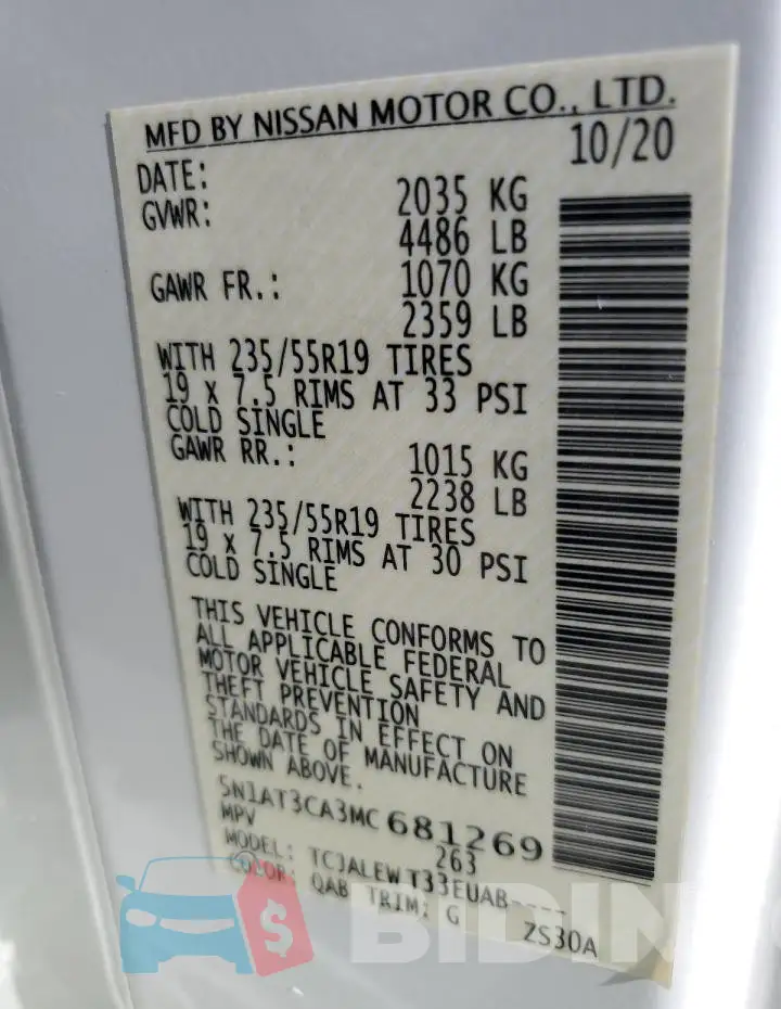 5N1AT3CA3MC681269 Photo# 14
