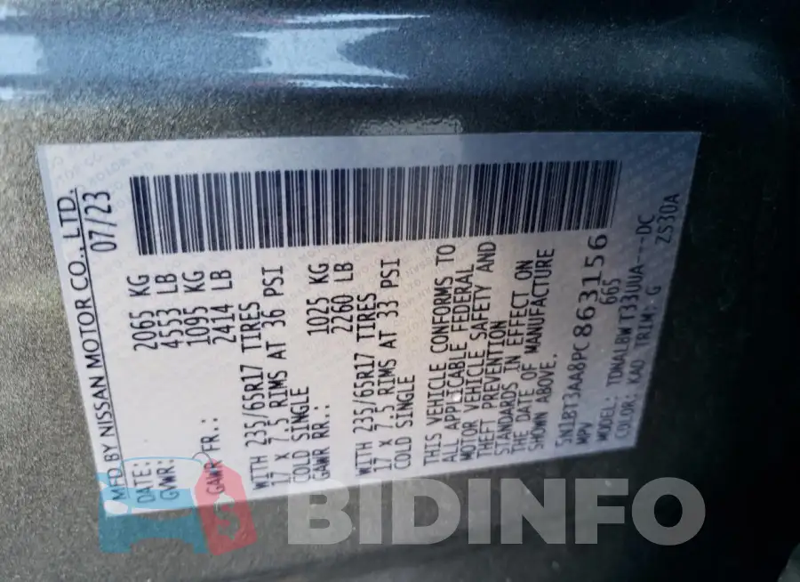 5N1BT3AA8PC863156 Photo# 13
