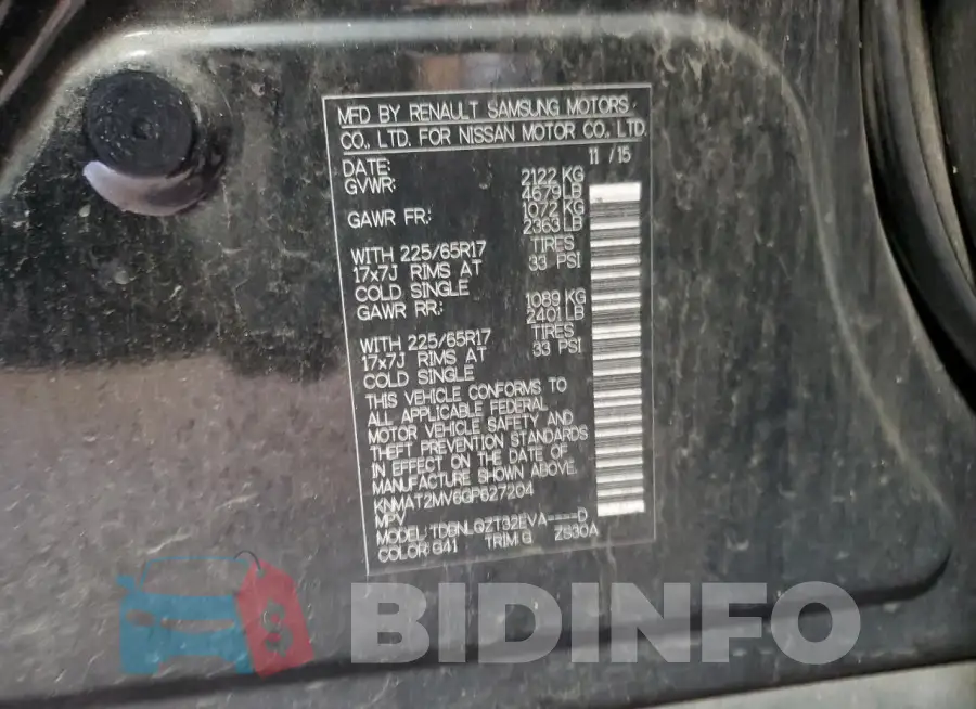 KNMAT2MV6GP627204 Photo# 13