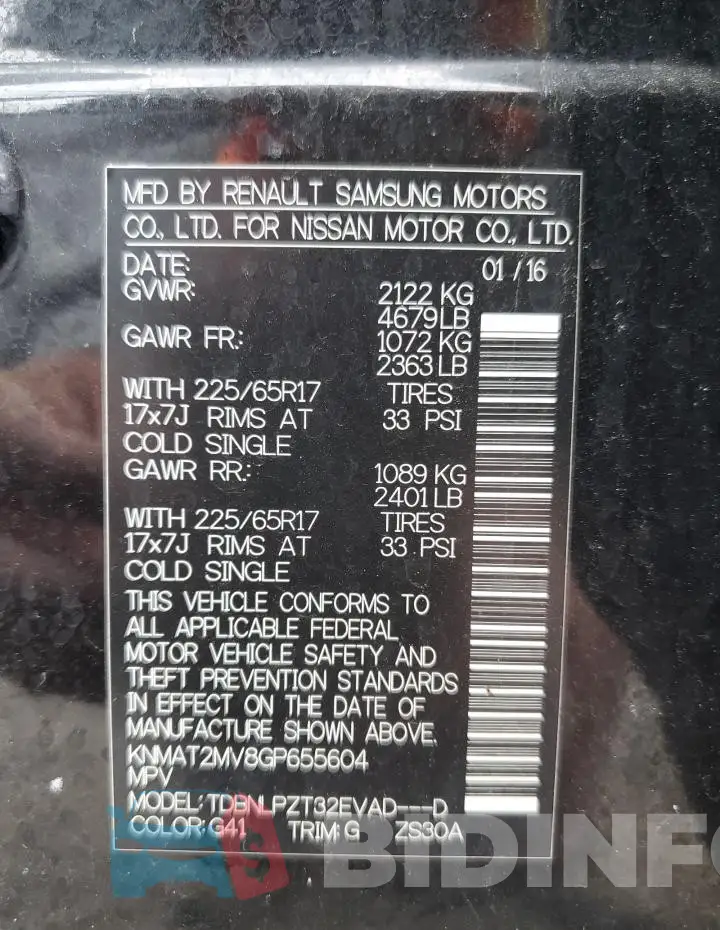 KNMAT2MV8GP655604 Photo# 13