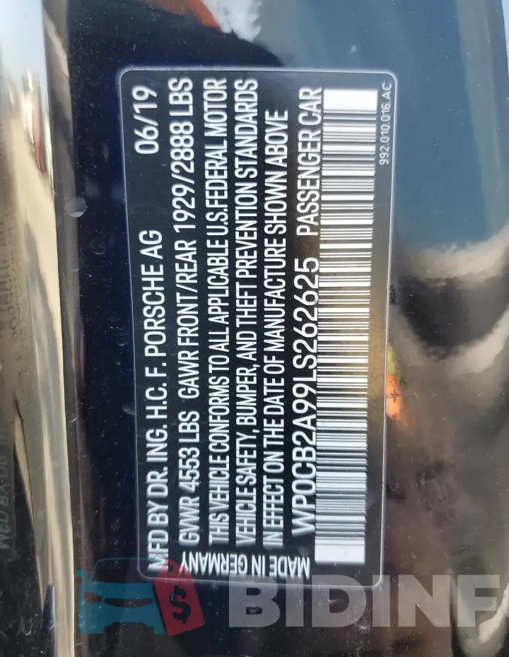 WP0CB2A99LS262625 Photo# 12