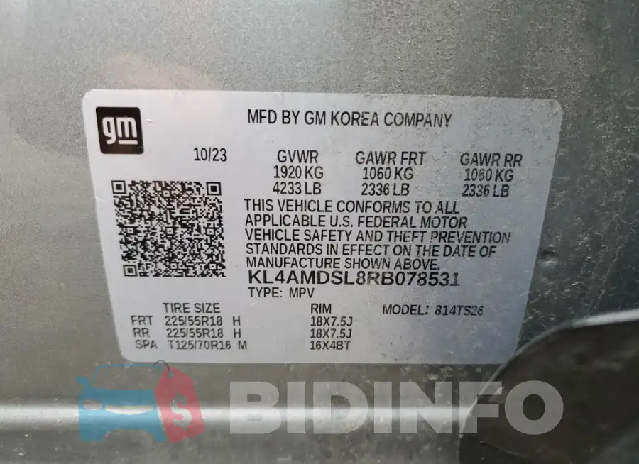KL4AMDSL8RB078531 Photo# 14