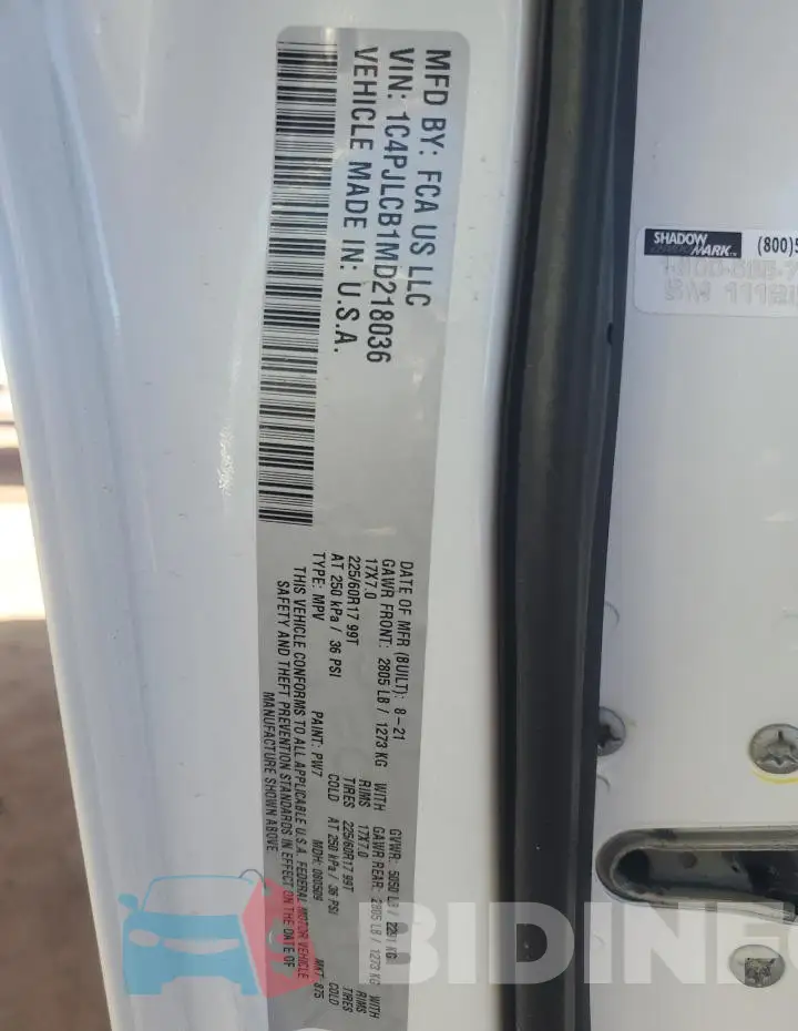 1C4PJLCB1MD218036 Photo# 13