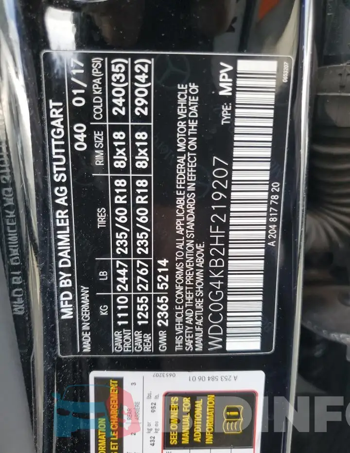 WDC0G4KB2HF219207 Photo# 14