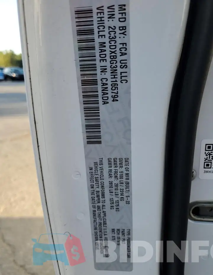 2C3CDXBG3NH165794 Photo# 13