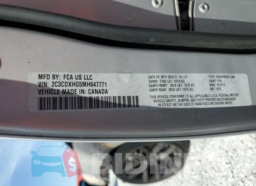 2C3CDXHG5MH647771 Photo# 12