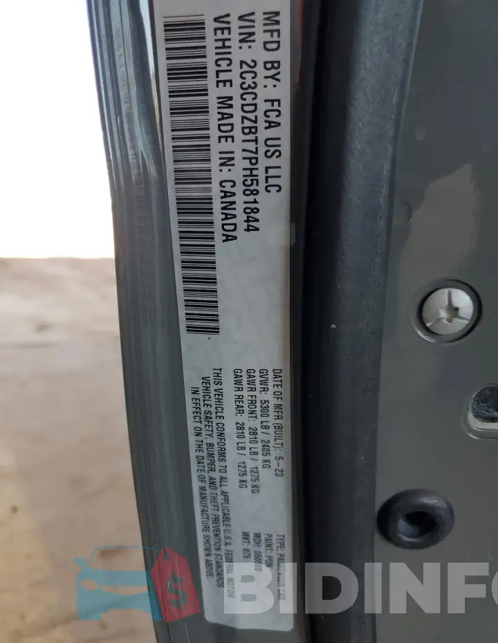 2C3CDZBT7PH581844 Photo# 13