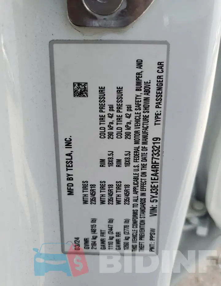 5YJ3E1EA4RF733219 Photo# 12