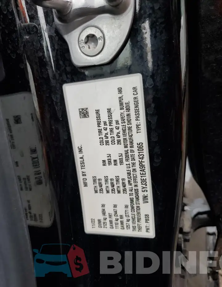 5YJ3E1EA9PF431065 Photo# 13