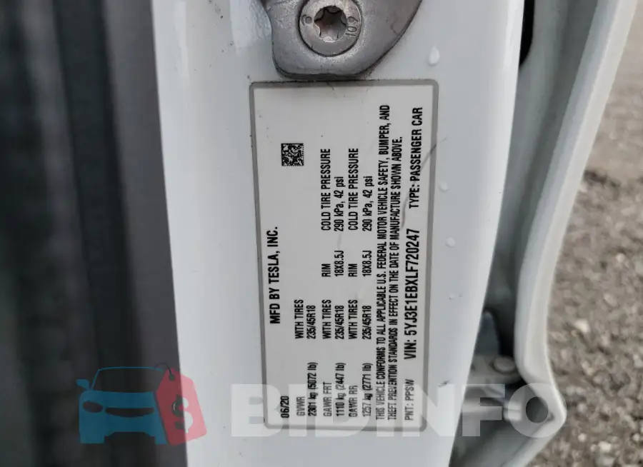5YJ3E1EBXLF720247 Photo# 12